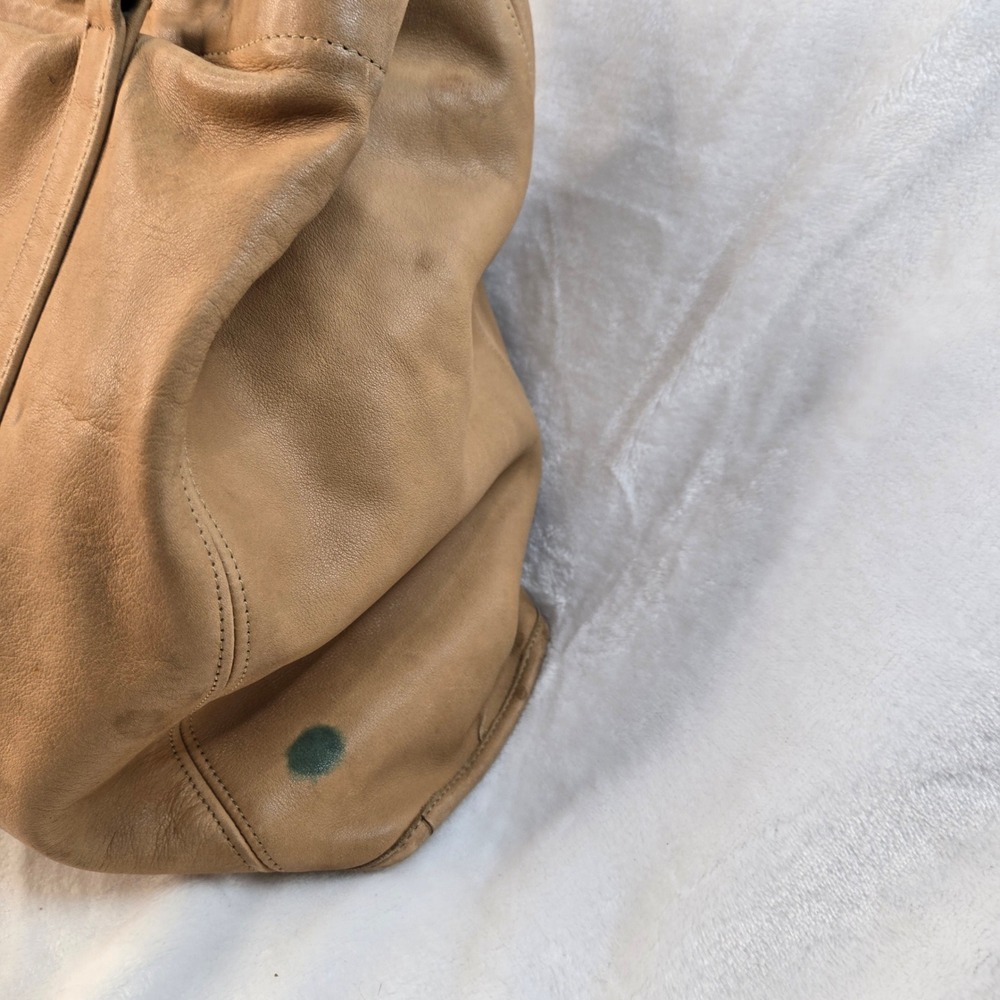 Vintage Coach Tan Leather Drawstring Bucket Bag 531-2620 Brass Hardware Tote - Picture 13 of 16